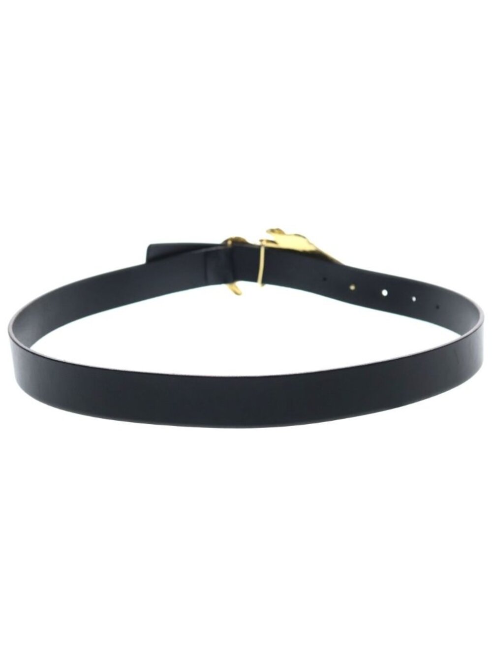 Gucci Horse Buckle Leather Belt Black Gold - Picture 2 of 6